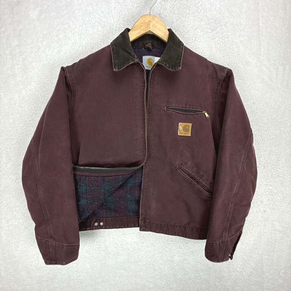 Carhartt Other - Vintage‎ Carhartt Detroit Jacket Blanket Lined Mens Medium J43 BRG Burgundy EUC